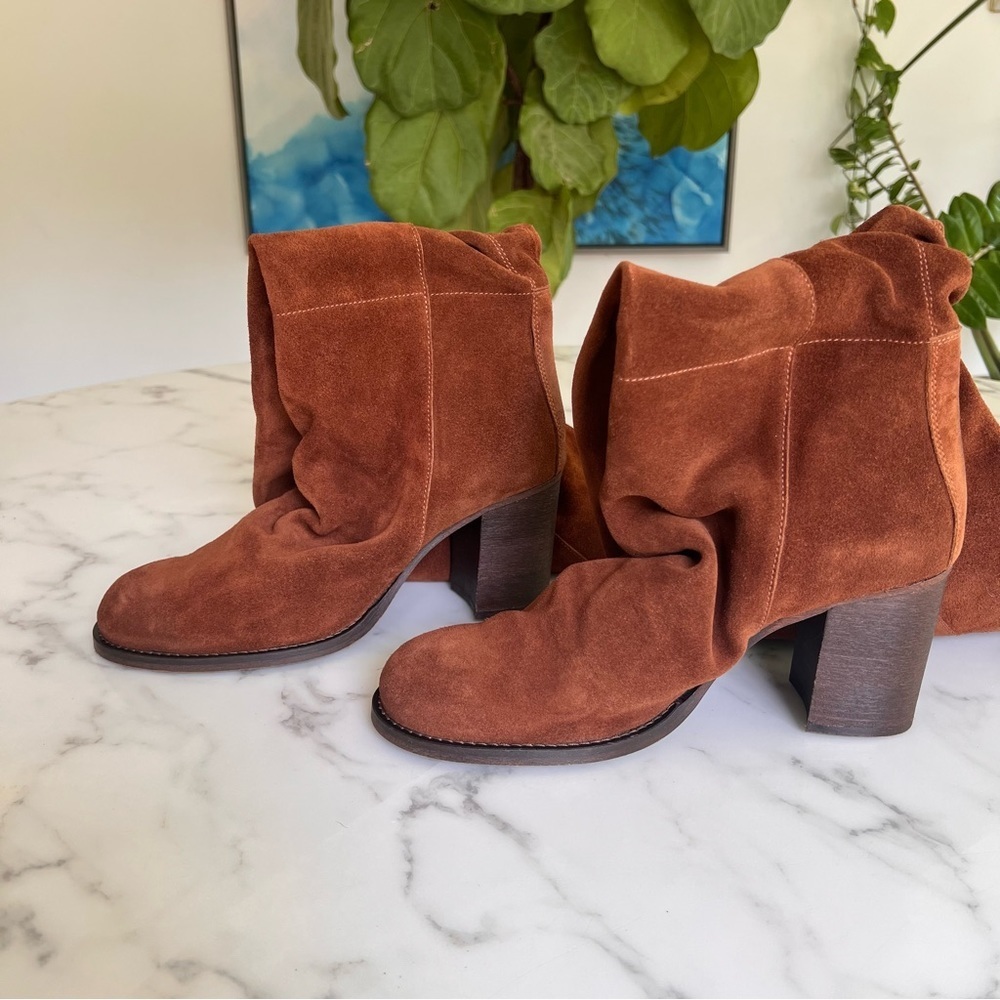NWT Free People Elle Tall Knee High Slouch Boots Rust Suede EU 41 US 11 - Picture 8 of 14
